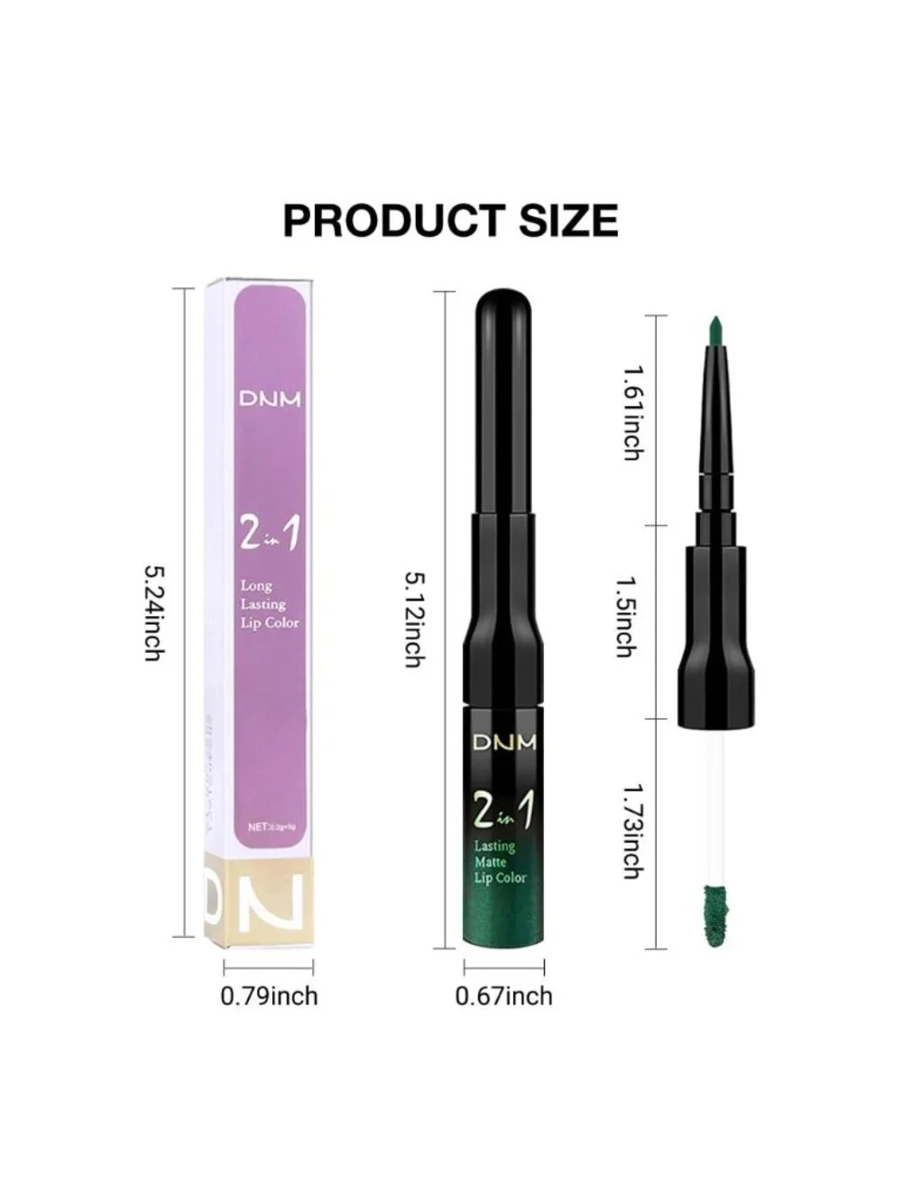 47#-Shimmery Green 2-in-1 Waterproof Long Lasting Double-Ended Liquid Lipstick